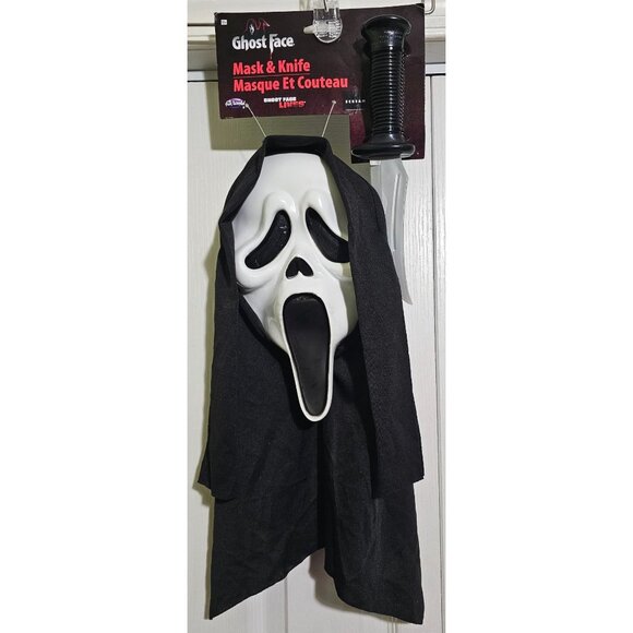 Ghost Face Lives Mask Knife Fun World Set Adult Ghostface Scream Movie Halloween - Picture 1 of 6